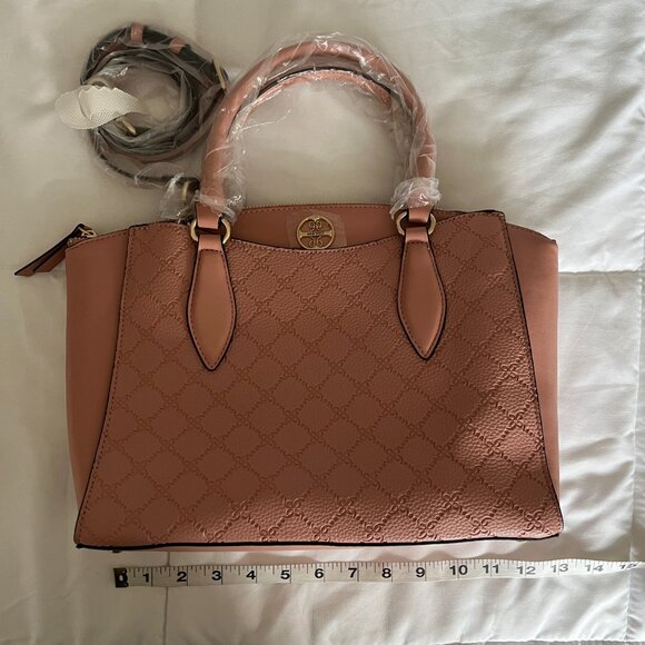 NINE WEST Women's Kyelle Jet Set Satchel, Pink Crossbody New - Picture 6 of 10